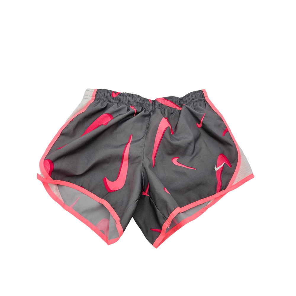 Nike Girls Dri-FIT Tempo Shorts‎ Smoke Grey Pink Logo Mesh Side Size M